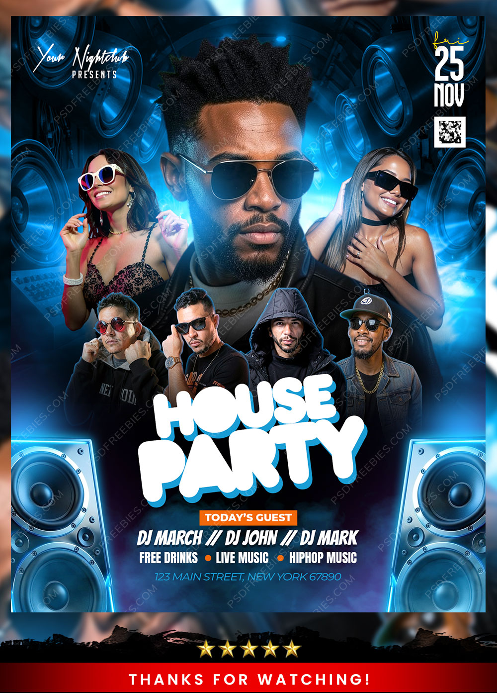 House Party Flyer Design PSD Template