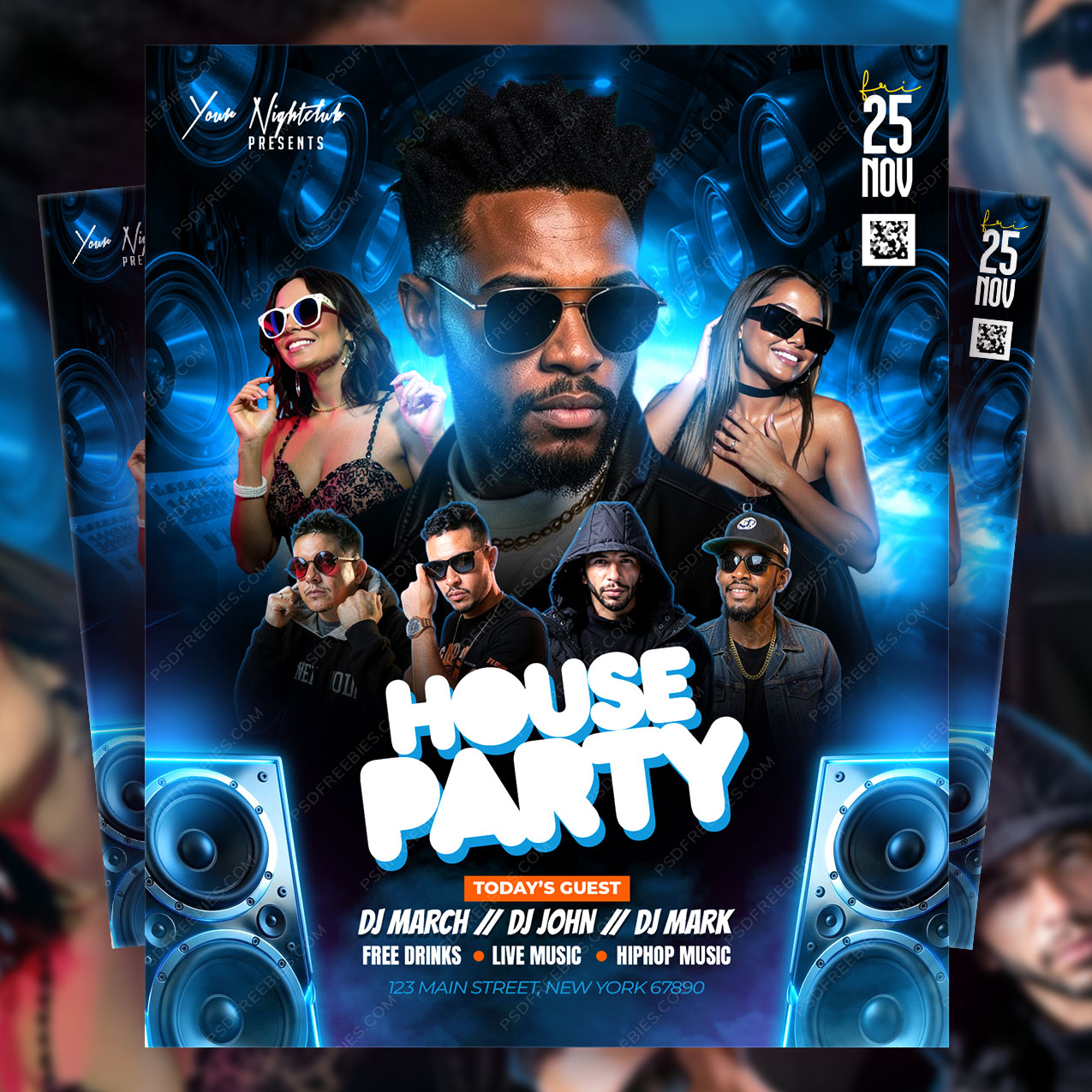 House Party Flyer Design PSD Template