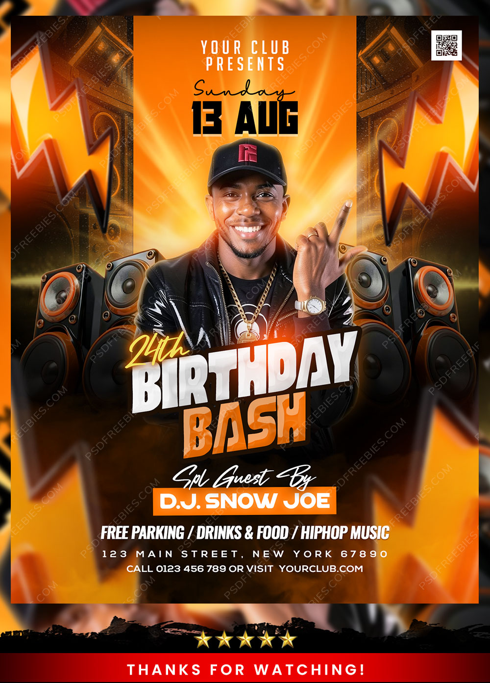 Birthday Party Bash Event Flyer PSD Template