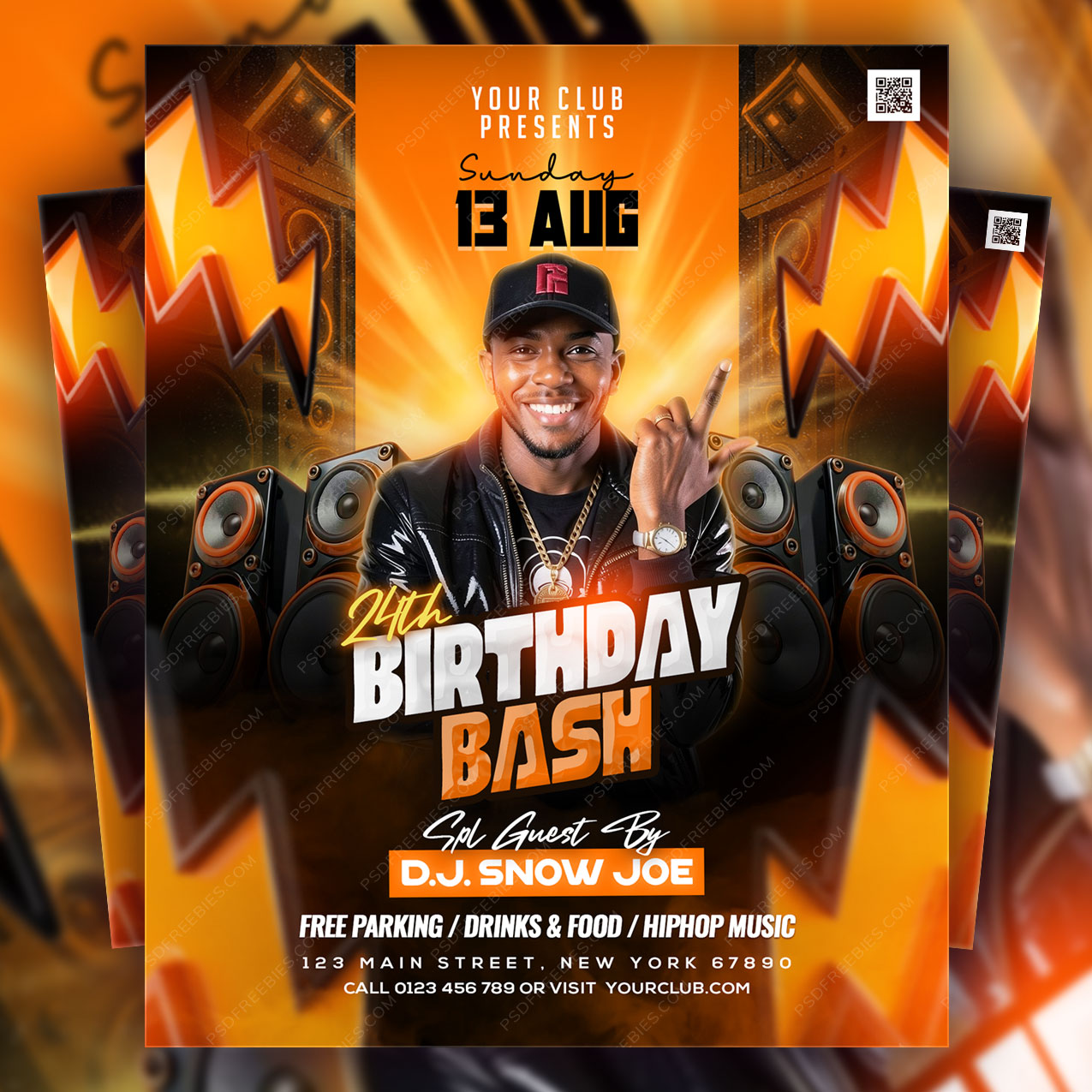 Birthday Party Bash Event Flyer PSD Template