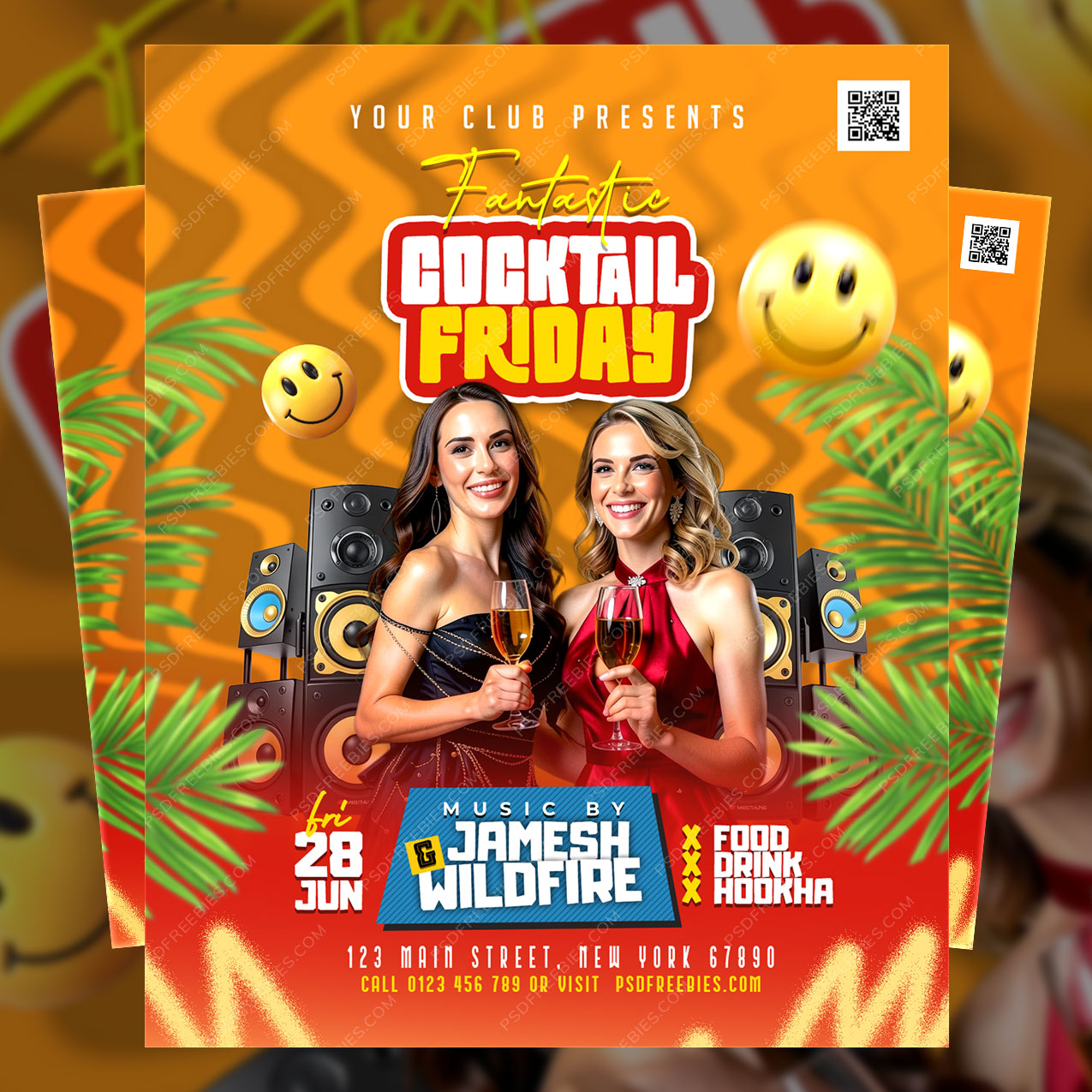Friday Cocktail Party Flyer PSD Template