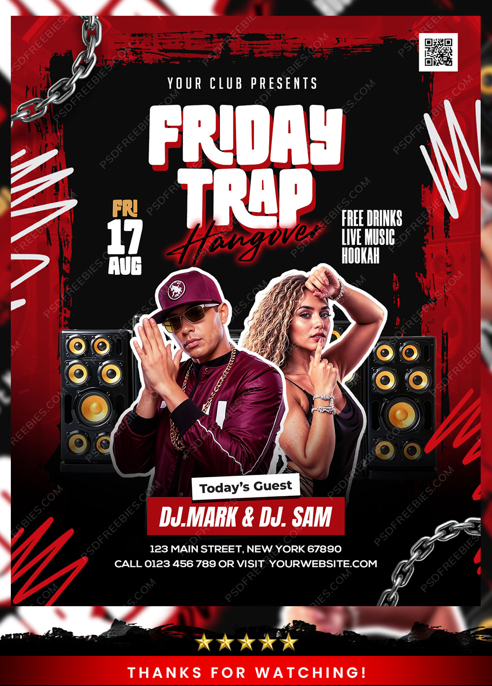 Friday Trap Nightclub Party Flyer PSD