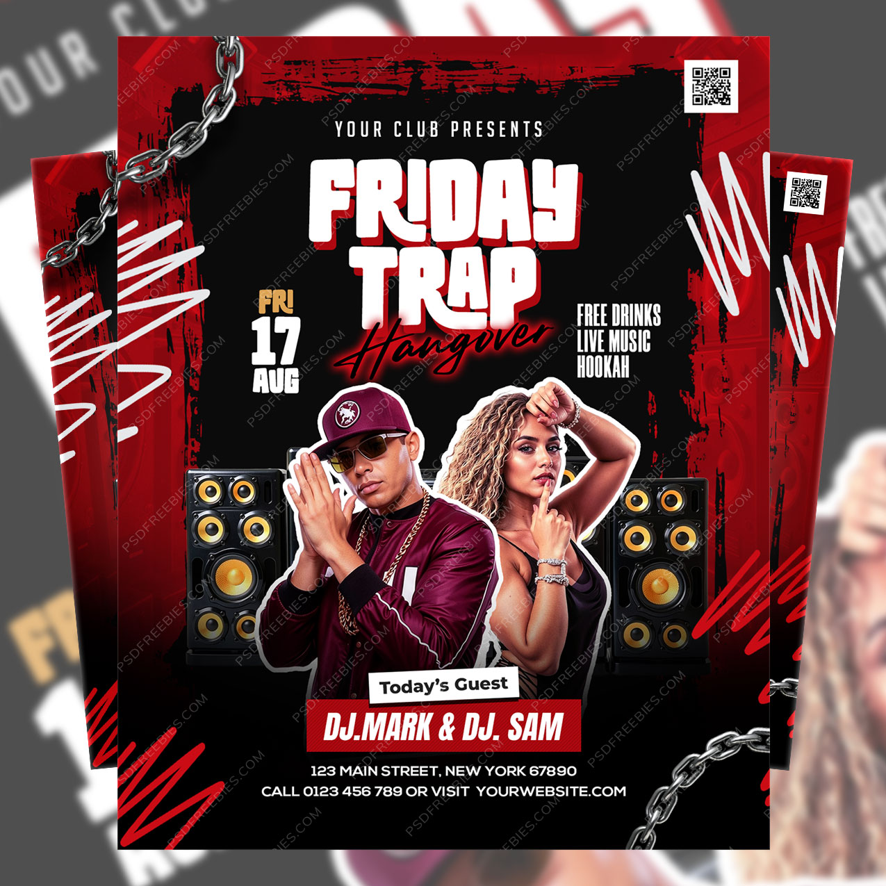 Friday Trap Nightclub Party Flyer PSD