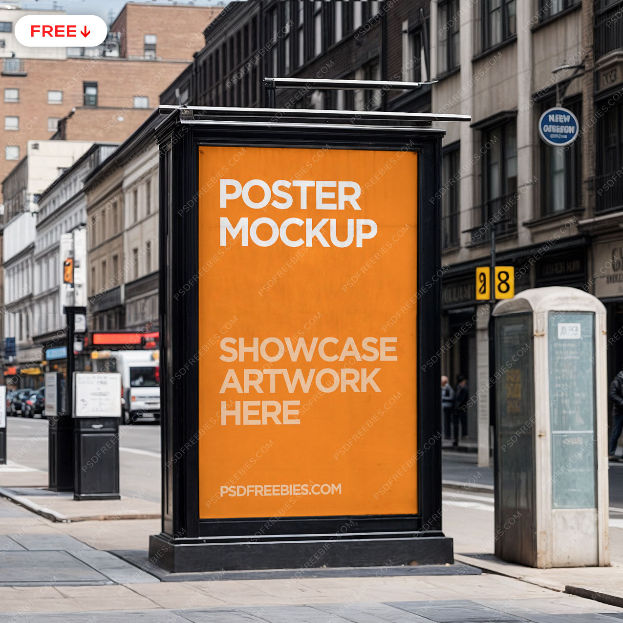 Road Side Advertising Board Mockup PSD