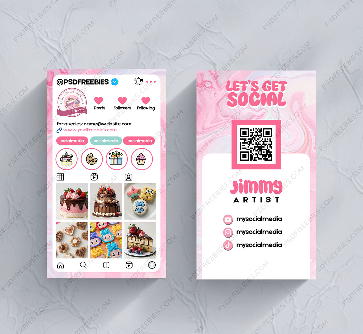 Vertical Instagram Business Card Template PSD