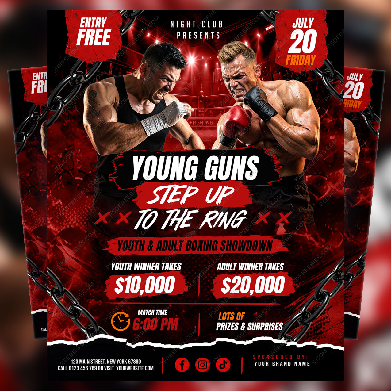 Boxing Championship Event Flyer PSD