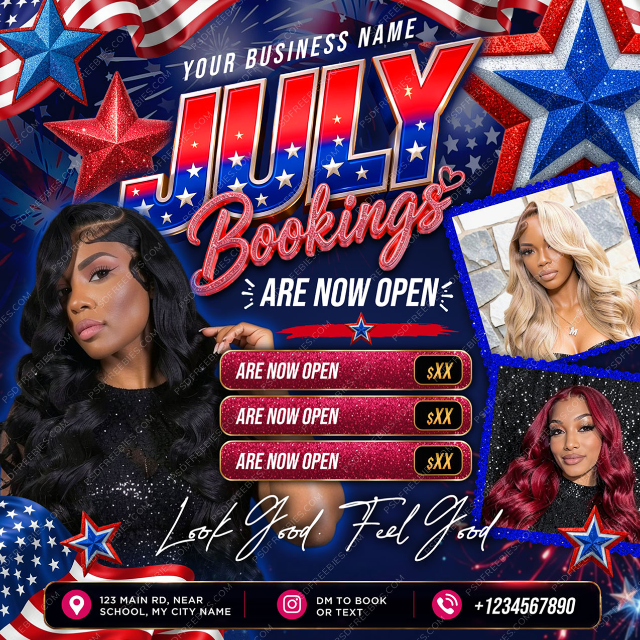 July Salon Appointment Social Media Flyer PSD