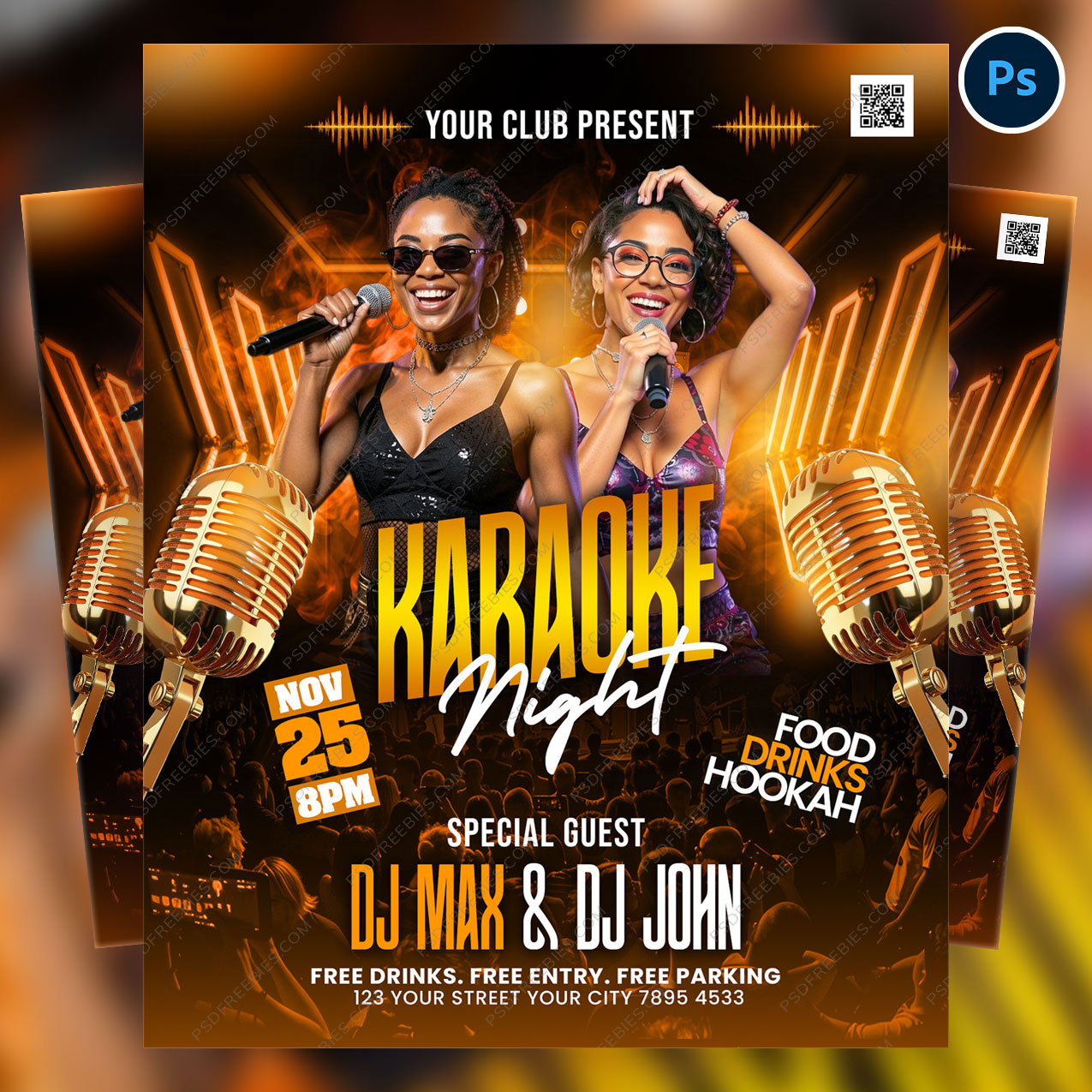Karaoke Night Event Flyer PSD Template