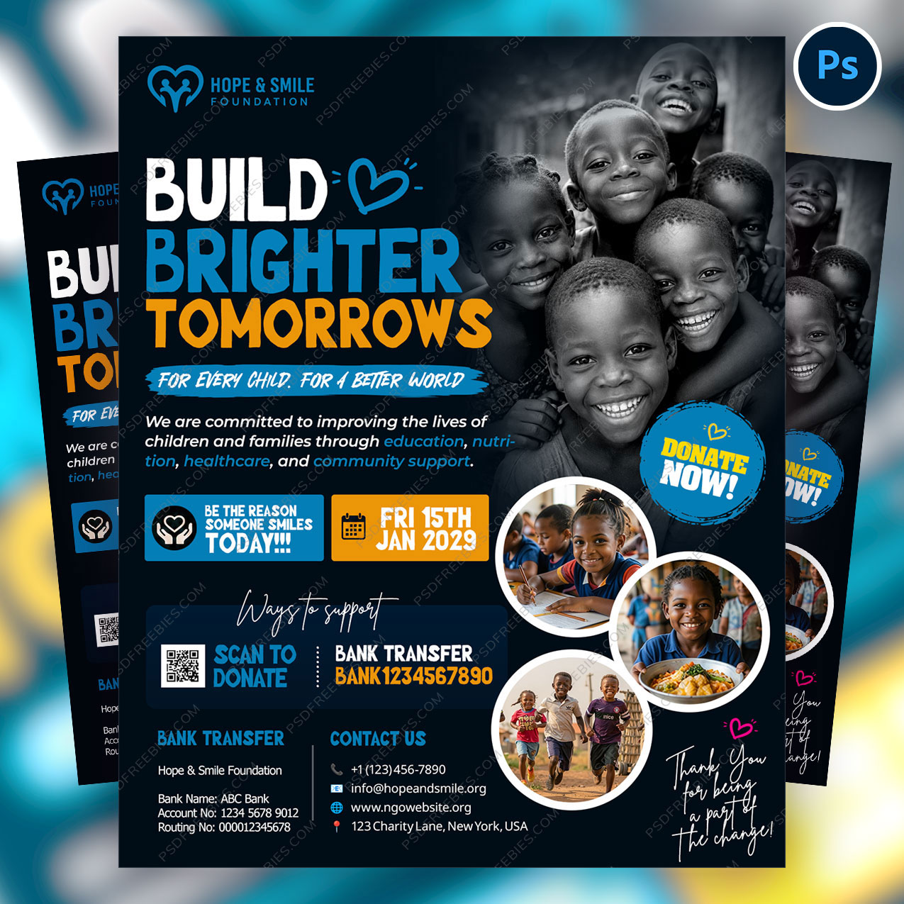 Child Welfare And Relief Fundraising Flyer PSD Template