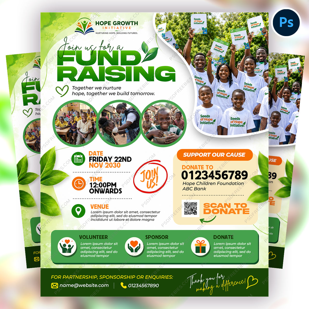 Editable Child Welfare And Relief Fundraising Flyer PSD