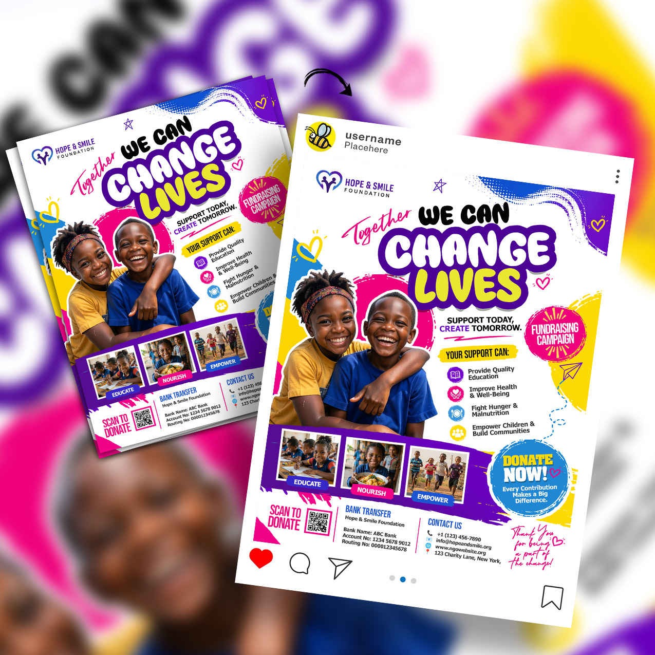 NGO Child Welfare And Relief Fundraising Flyer PSD Template ...