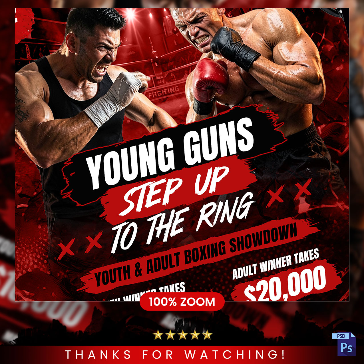 Boxing Championship Event Flyer PSD | PSDFreebies.com