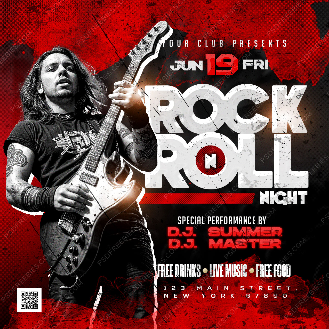 You Rocked This Event Rock n Roll Music Event Social Media Post PSD | PSDFreebies.com