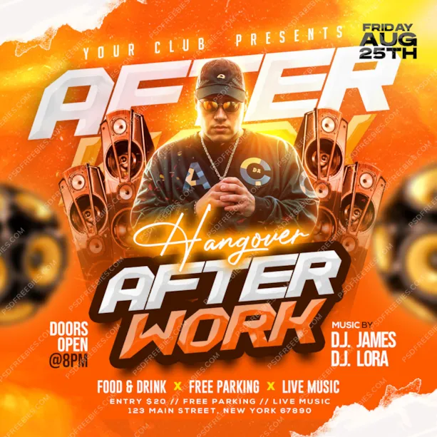 After Work DJ Party Social Media Post PSD