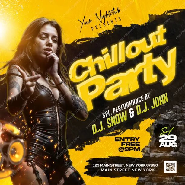 Chillout Weekend Music Party Post PSD
