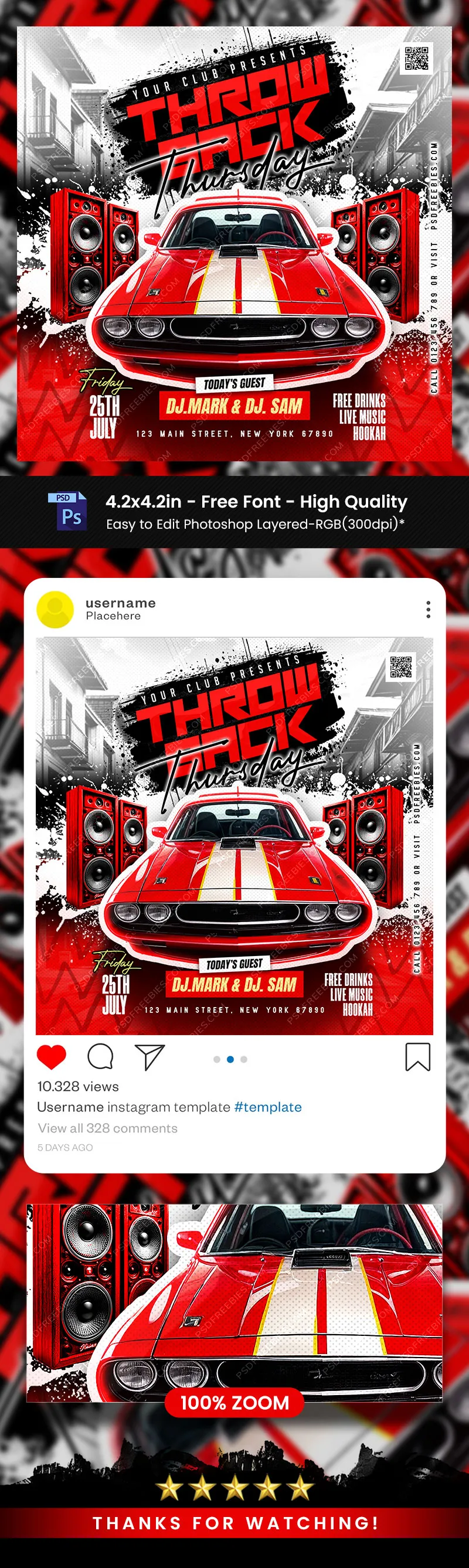 Classic Weekend Party Flyer PSD Template