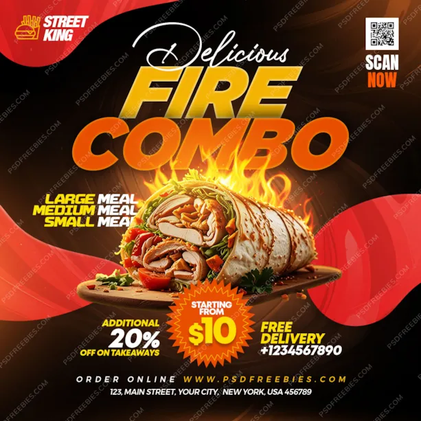 Food Combo Offer Social Media Post PSD