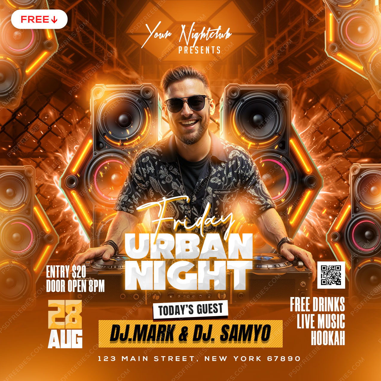 urban night party Free PSD Templates & Designs