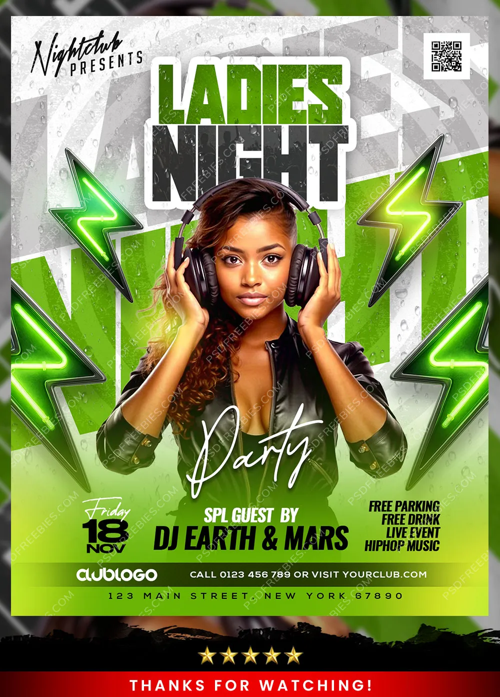Ladies Night Club Party Flyer PSD