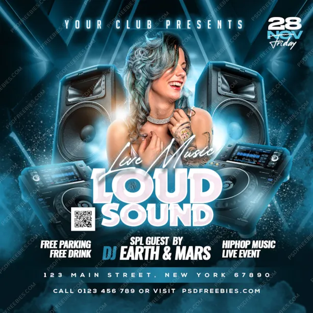 Loud Music Event Party Social Media Post PSD