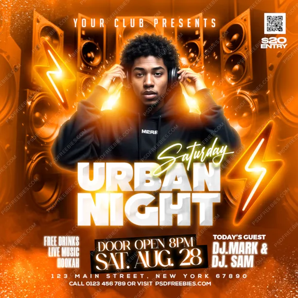 Night Club Weekend Music Party Post PSD