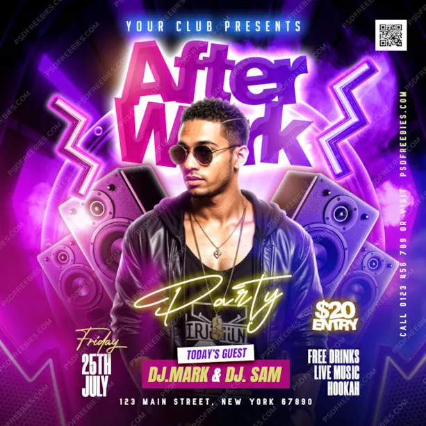 Night Club Weekend Party Post Design PSD