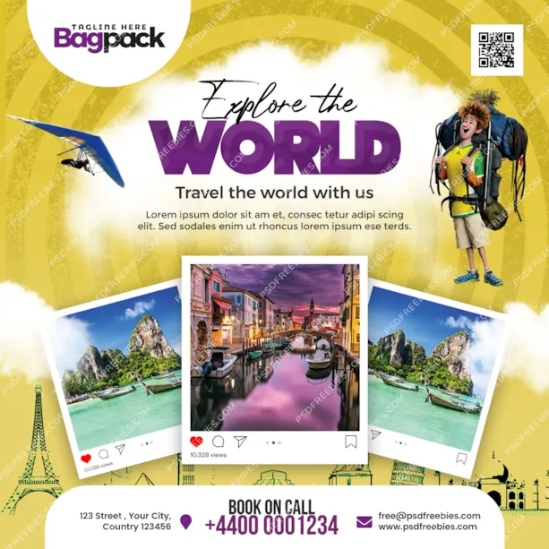 Tour and Travel Business Social Media Post PSD