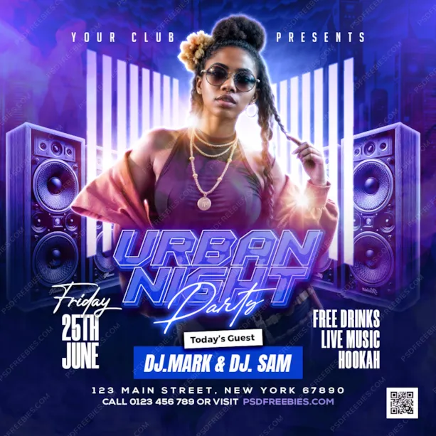 Urban Music DJ Night Party Post PSD