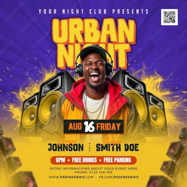 Urban Weekend Night Club Party Post PSD