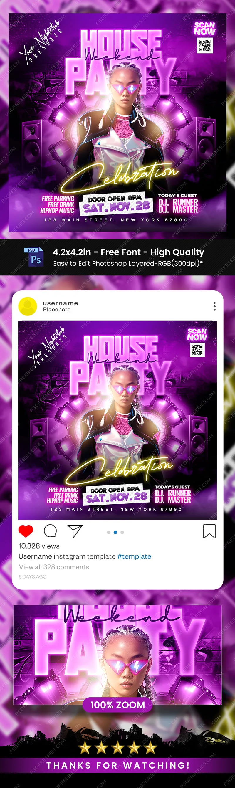 Weekend House Party Post PSD