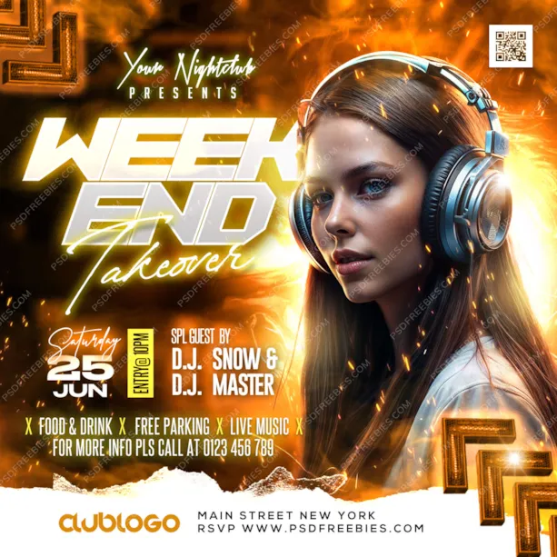 Weekend Music Event and Party Post PSD