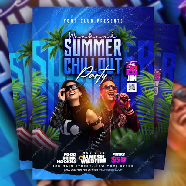 Weekend Summer Chill Out Party Flyer PSD