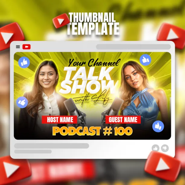 Youtube Podcast Video Thumbnail PSD Ver 1