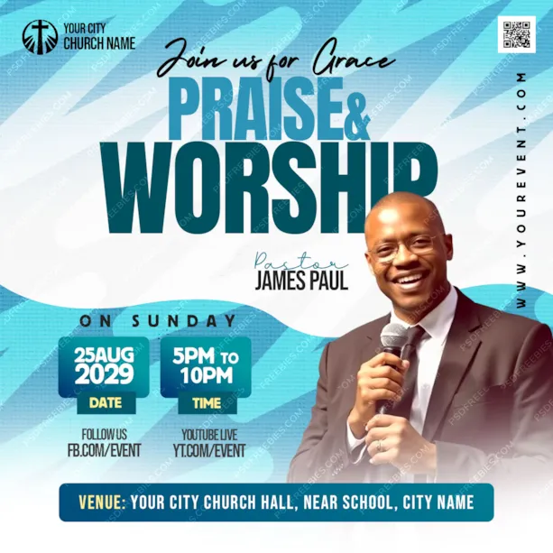 Church Prayer Invitation Social Media Post PSD