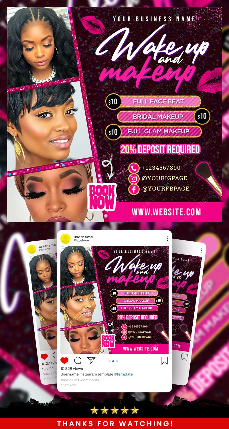 Editable Beauty Salon Booking Social Media Post PSD