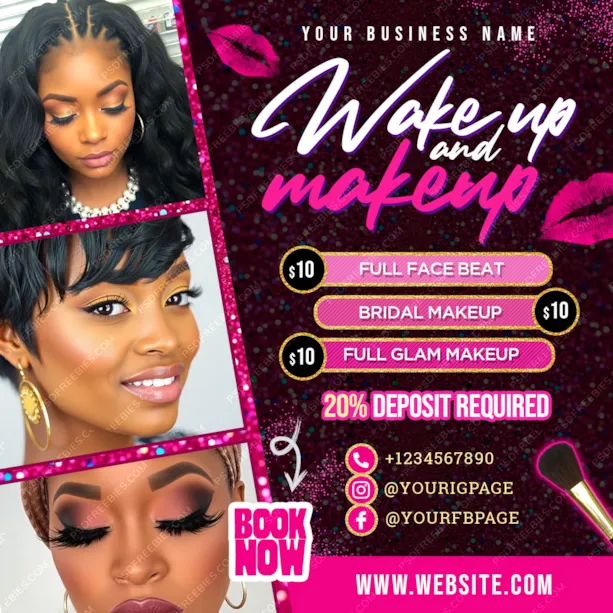 Editable Beauty Salon Booking Social Media Post PSD