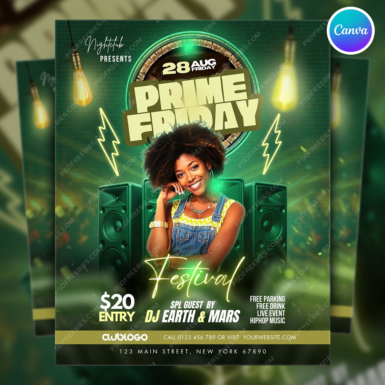 Prime Friday Night Club Party Flyer Design Canva