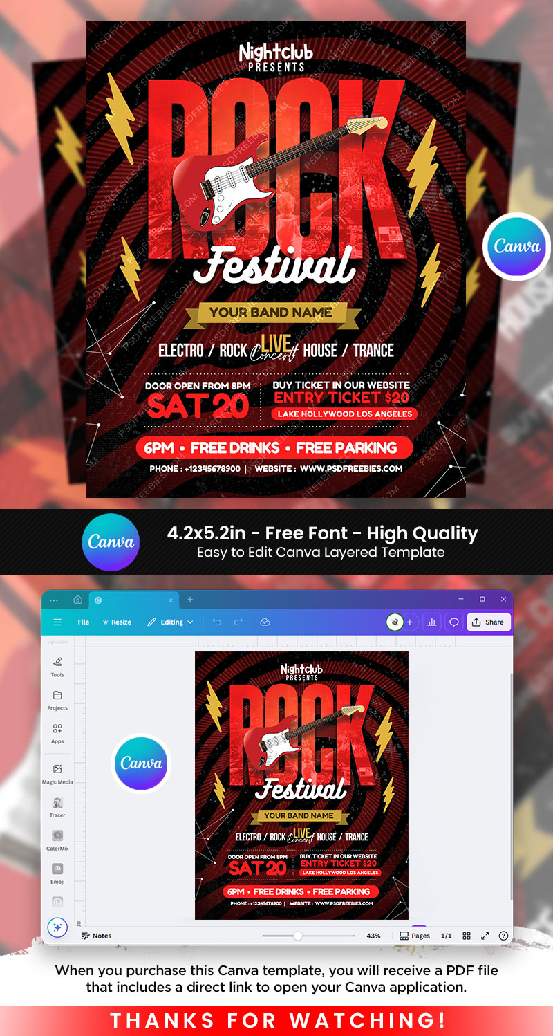  Rock Music Event Festival Poster Flyer Canva