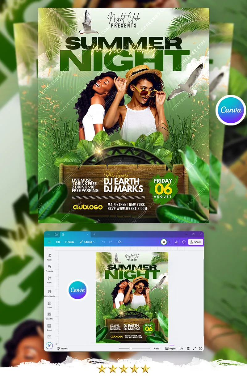 Night Club Summer Party Flyer Canva