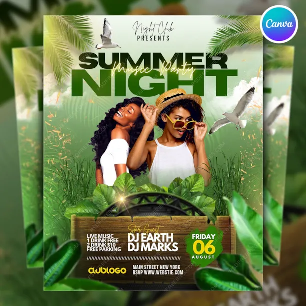 Night Club Summer Party Flyer Canva