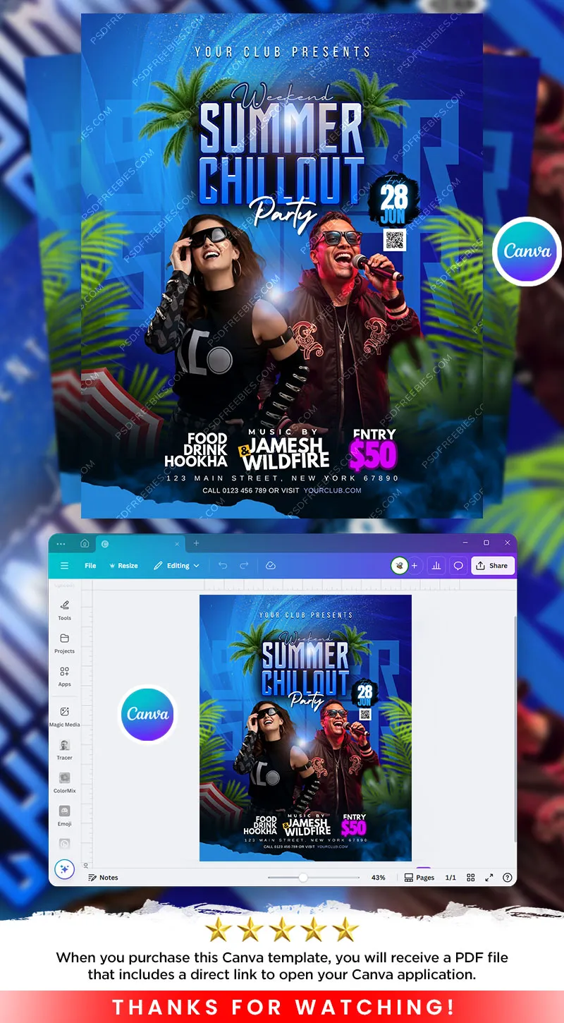 Weekend Summer Chillout Party Flyer Canva