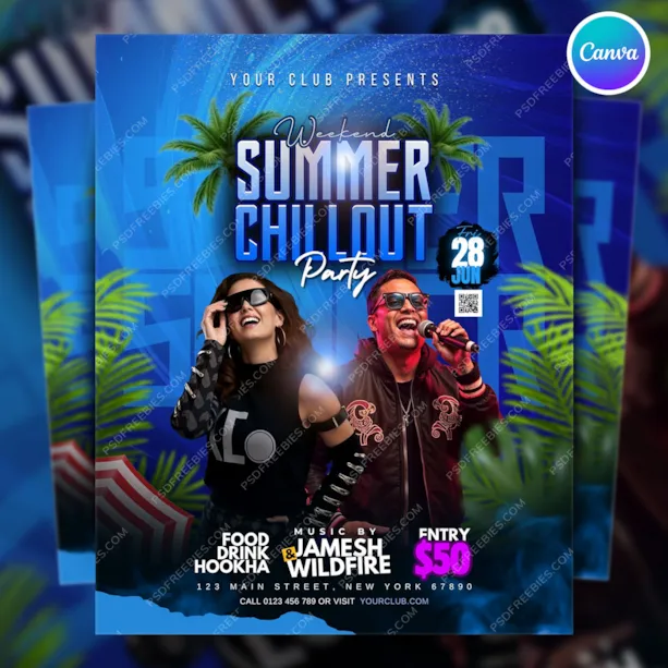 Weekend Summer Chillout Party Flyer Canva