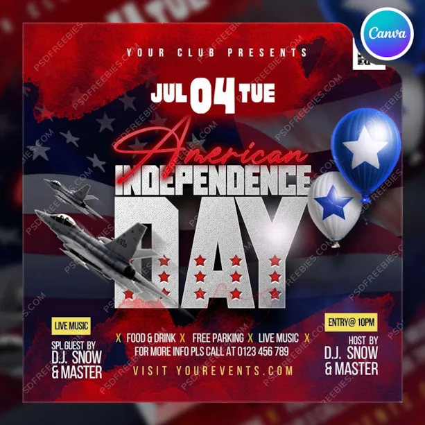 USA 4th of July Independence Day Social Media Post Canva