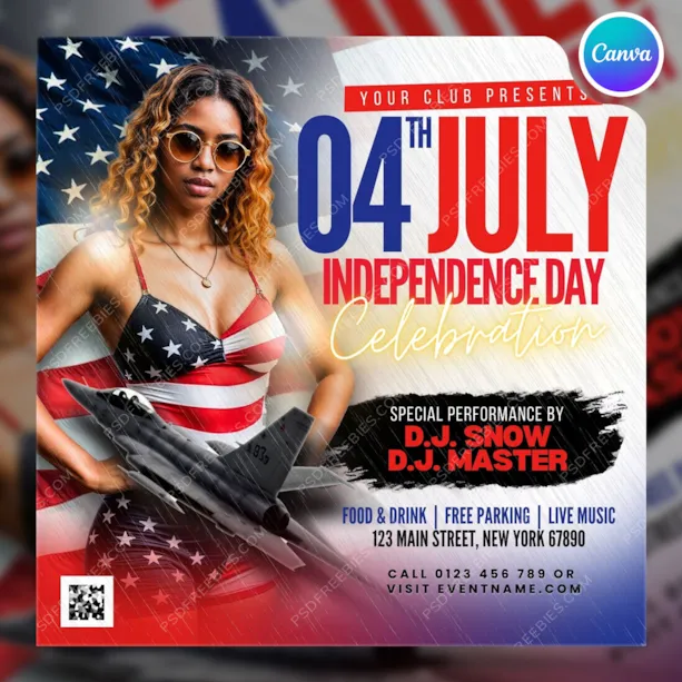4th of July USA Independence Day Social Media Post Canva