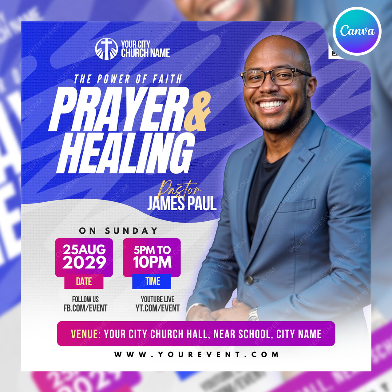 Sunday Prayer Church Worship Social Media Flyer Canva