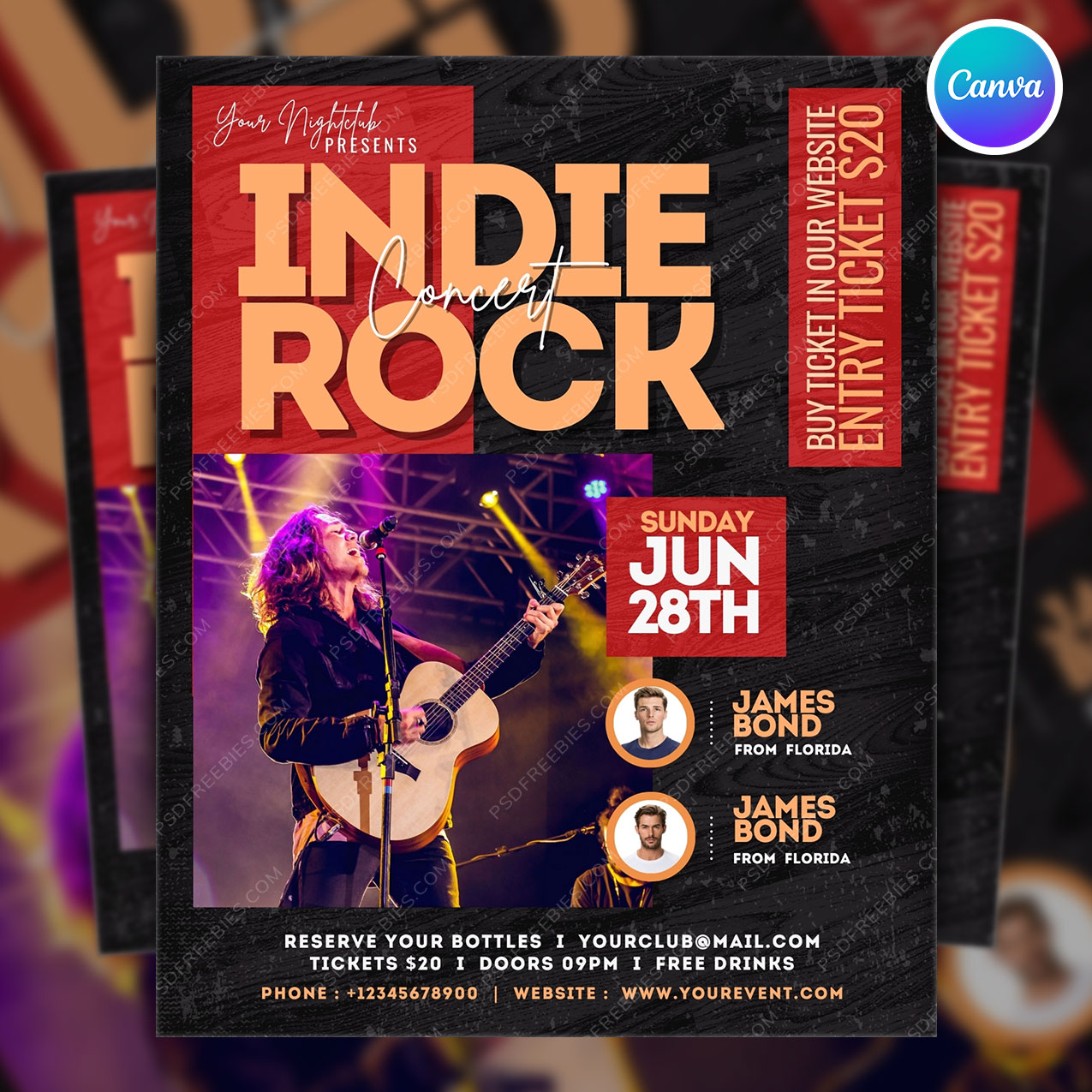  Indie Rock Music Concert Flyer Canva