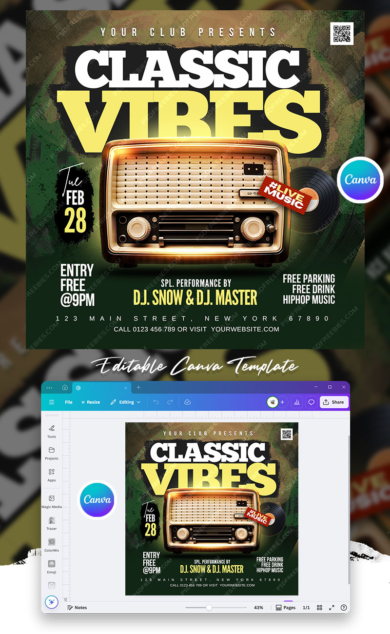 Classic Music Festival Social Media Flyer Canva