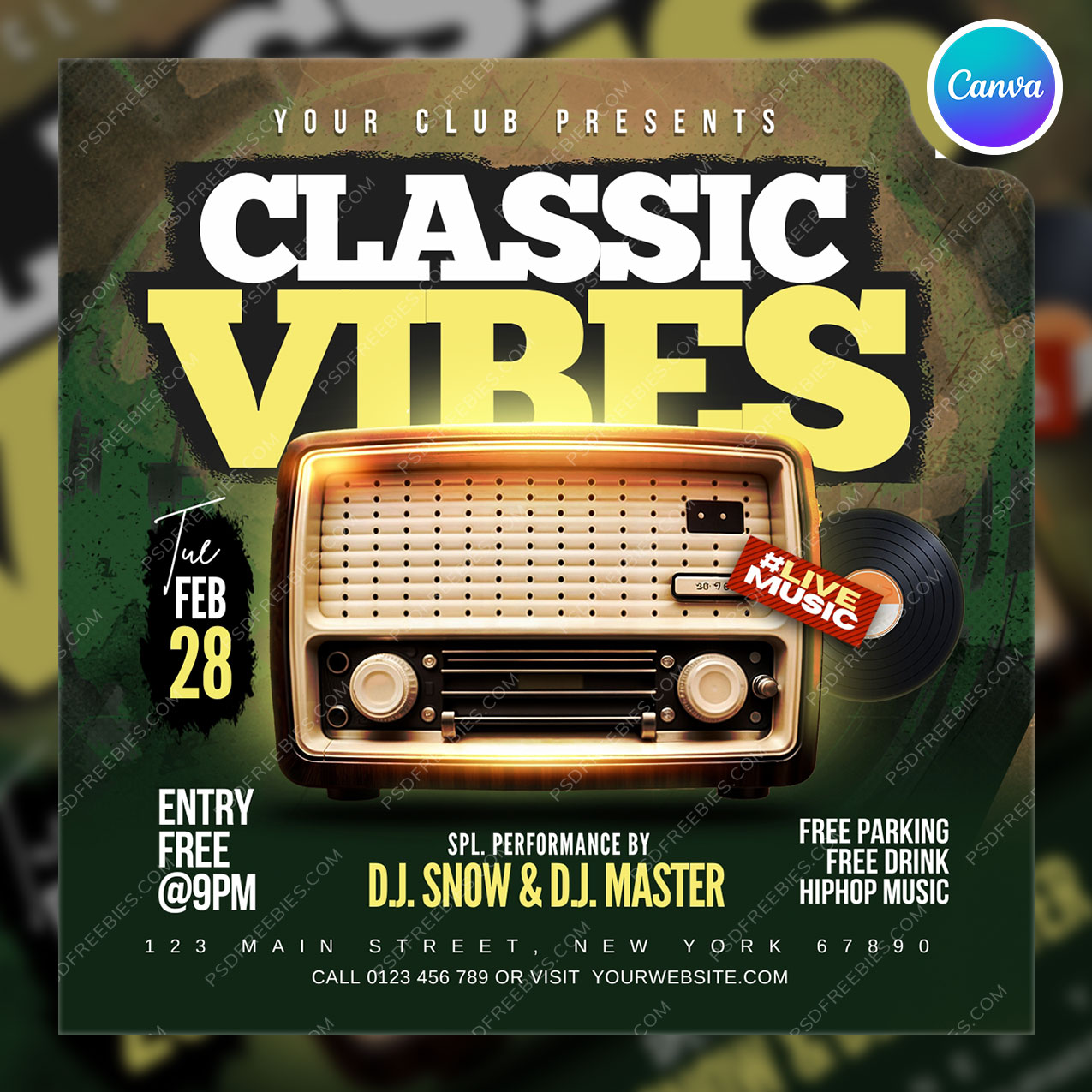 Classic Music Festival Social Media Flyer Canva
