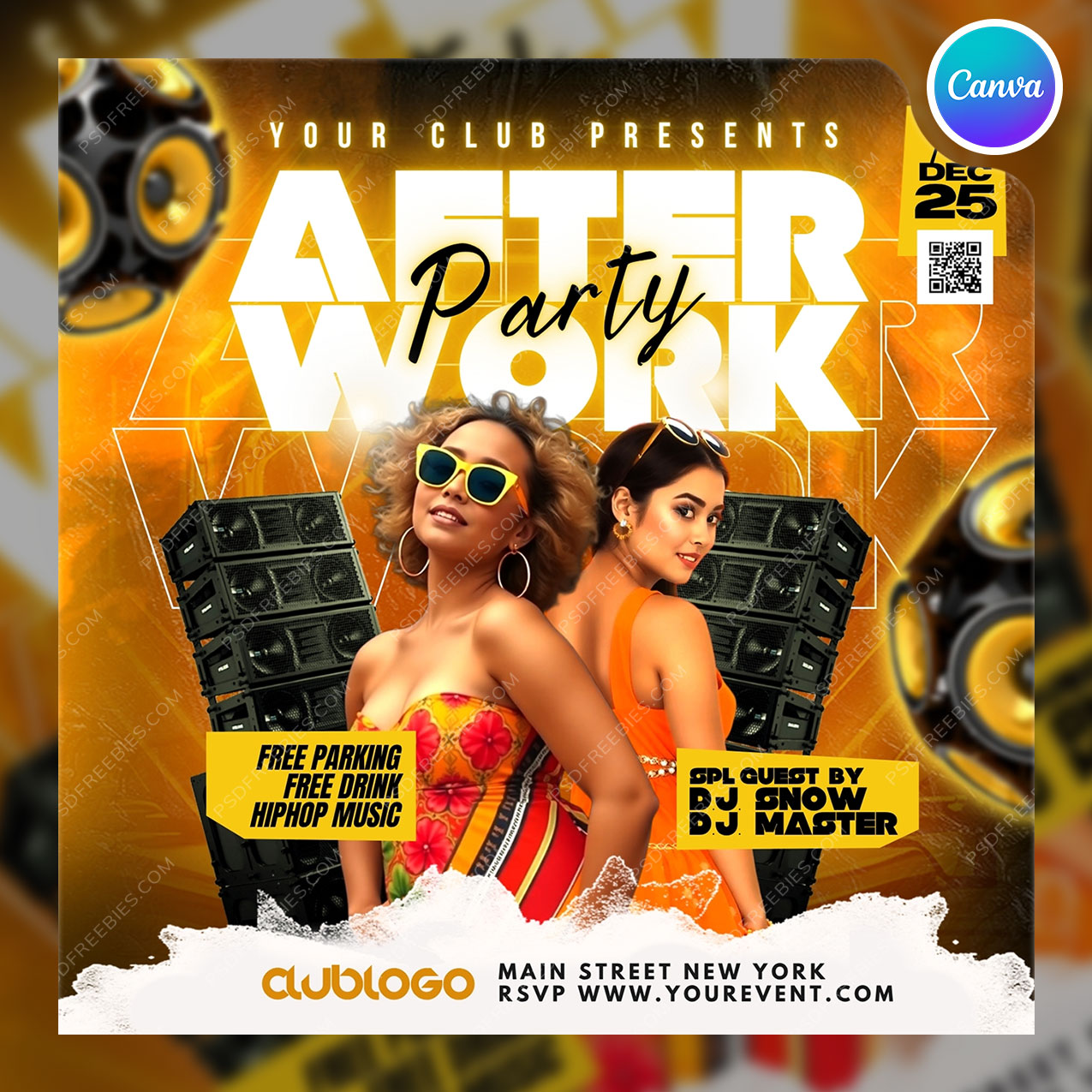 Night Club Party Social Media Flyer Canva