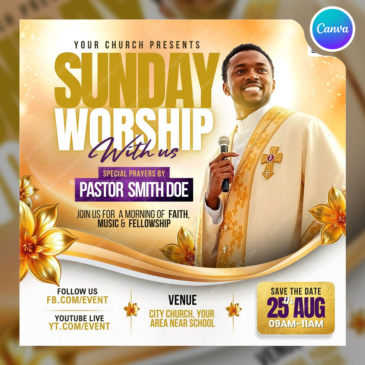 Sunday Church Conference Social Media Flyer Canva